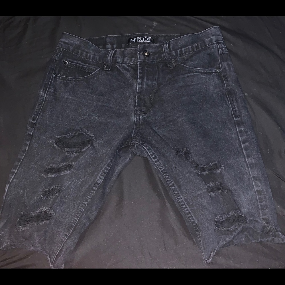 XXXRude Black Jean Shorts